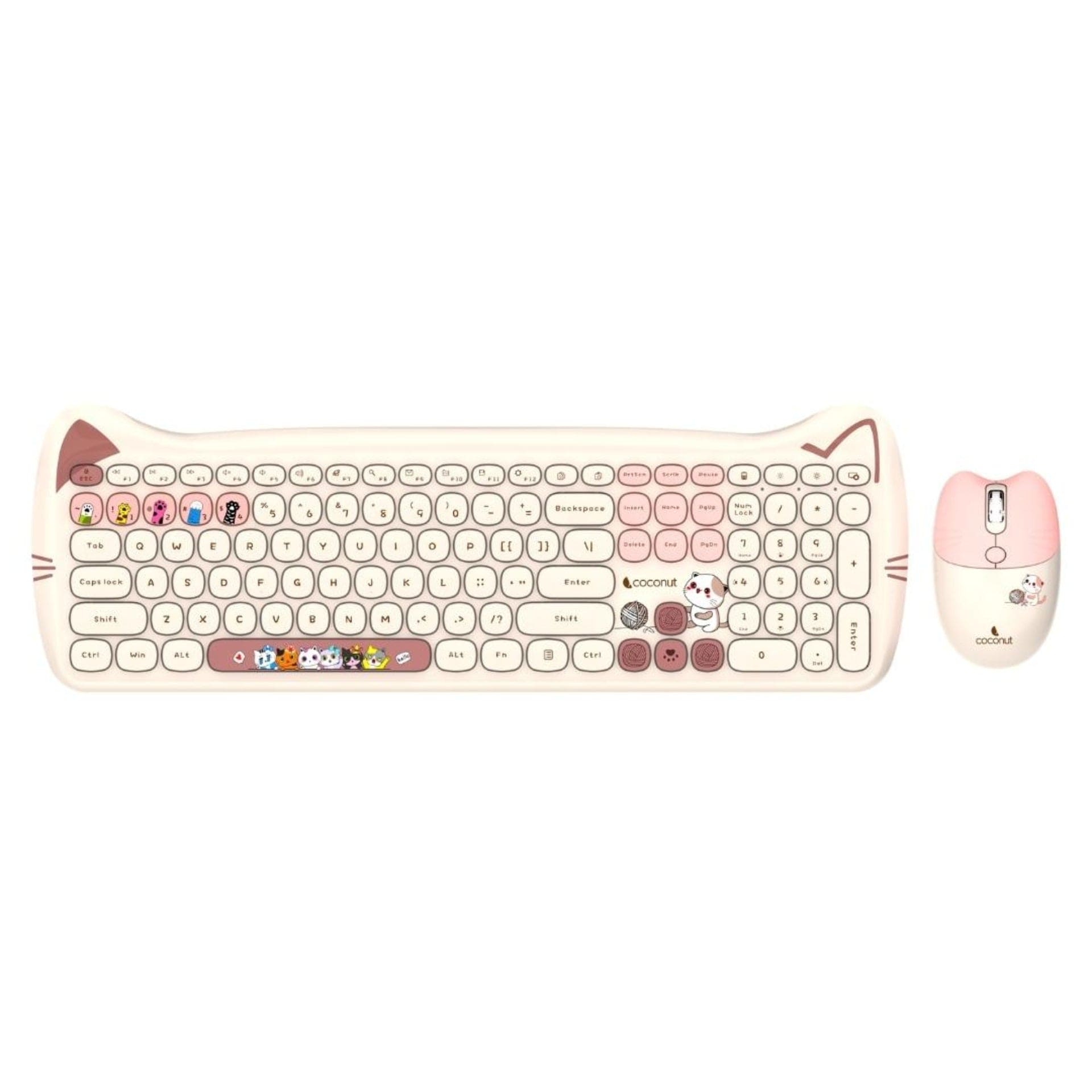 Retro Poppy Wireless Keyboard and Mouse Combo with vibrant design